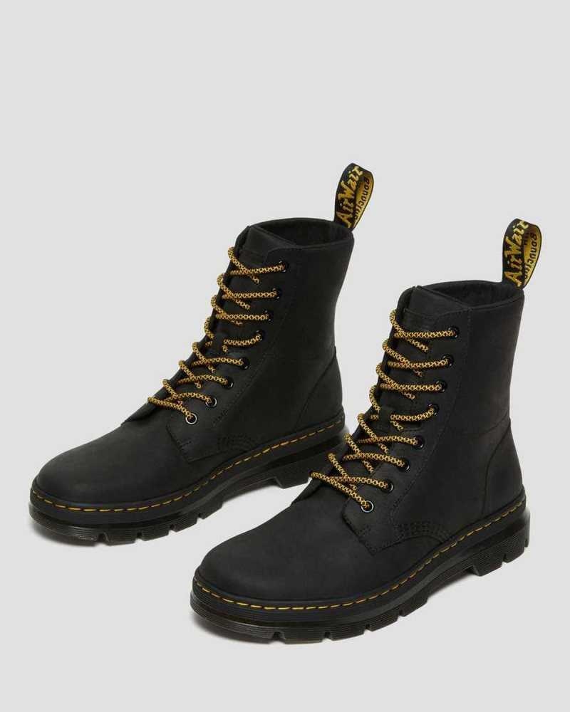 Dr Martens Combs Leather Casual Boots Ankle Boots Black | 91426IEOB