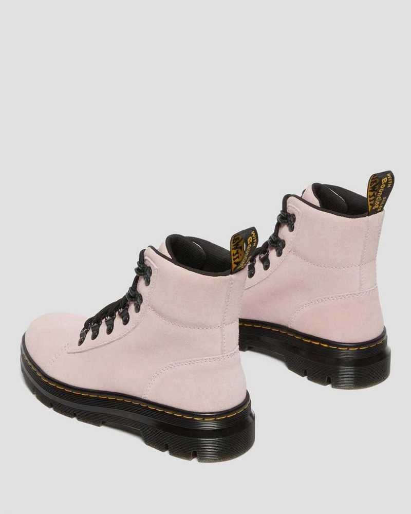 Dr Martens Combs Suede Casual Boots Casual Boots Pink | 28437HFBZ