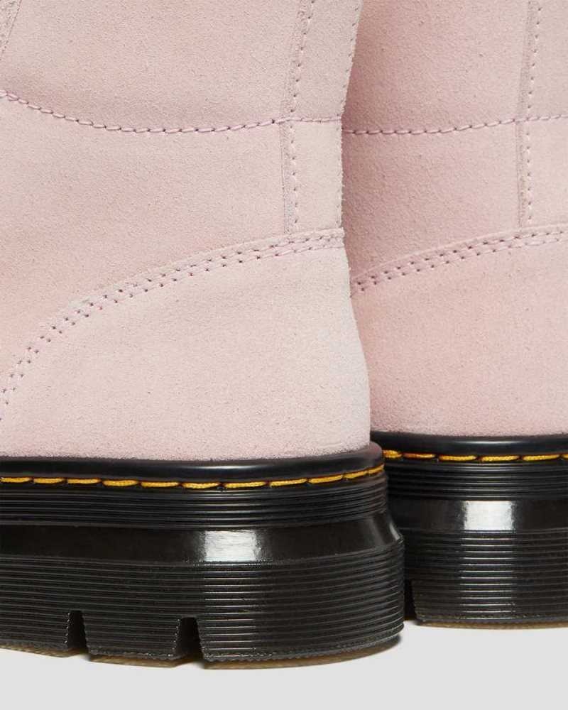 Dr Martens Combs Suede Casual Boots Casual Boots Pink | 28437HFBZ