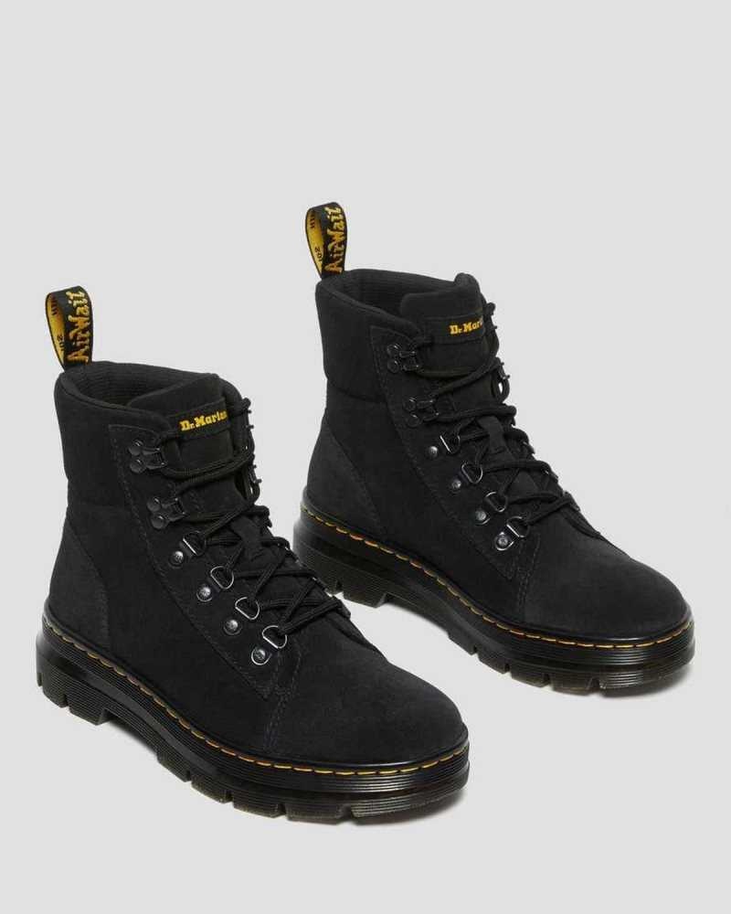 Dr Martens Combs Suede Casual Boots Casual Boots Black | 69352RXZT