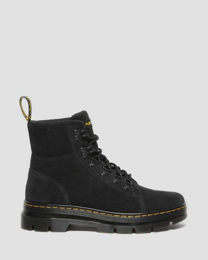 Dr Martens Combs Suede Casual Boots Casual Boots Black | 69352RXZT