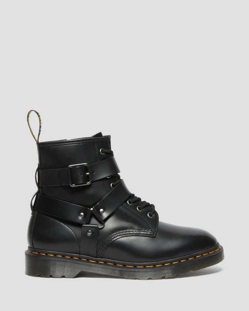 Dr Martens Cristofor Leather Harness Lace Up Boots Ankle Boots Black | 08564AFYK