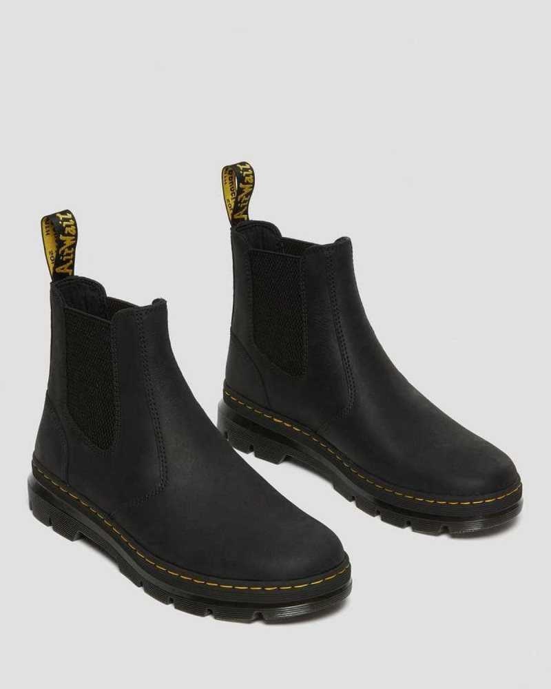 Dr Martens Embury Leather Casual Chelsea Boots Ankle Boots Black | 85476MWRC