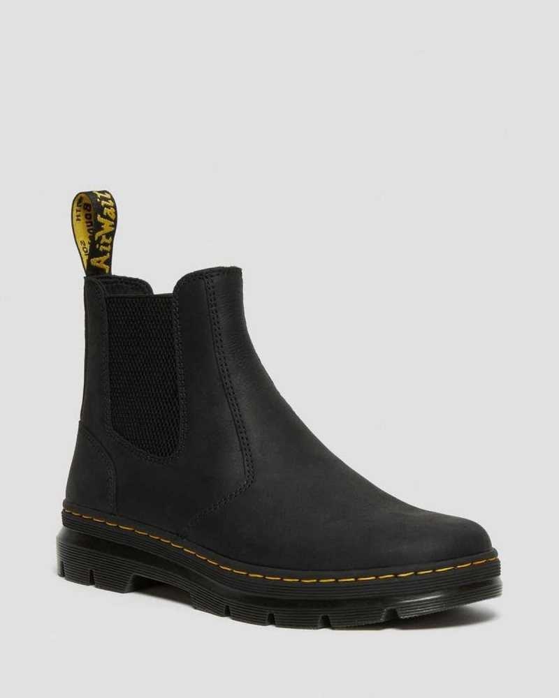 Dr Martens Embury Leather Casual Chelsea Boots Ankle Boots Black | 85476MWRC