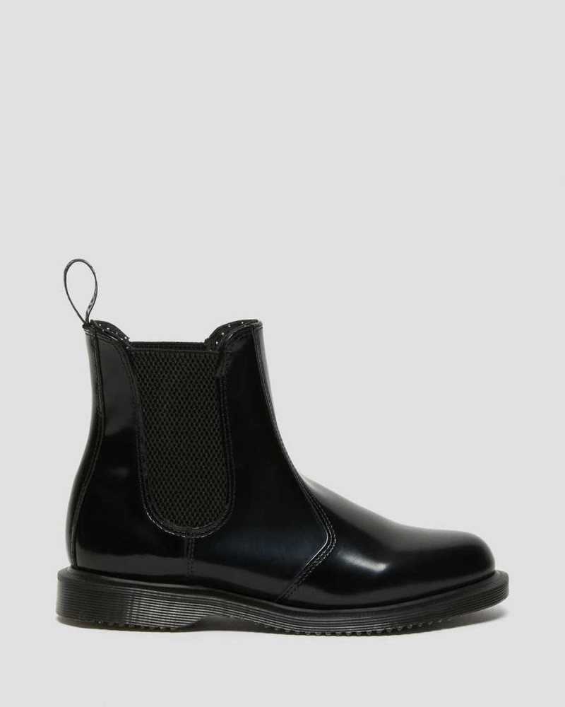 Dr Martens Flora Smooth Leather Chelsea Boots Chelsea Boots Black | 80713JTXE