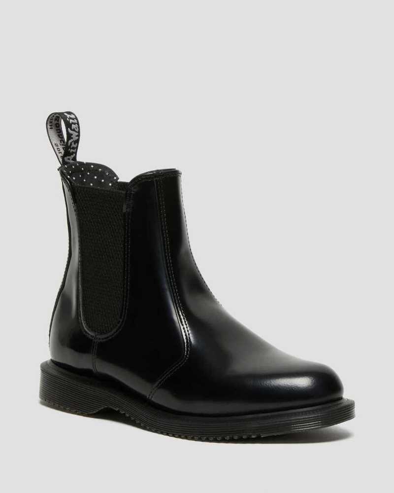 Dr Martens Flora Smooth Leather Chelsea Boots Chelsea Boots Black | 80713JTXE