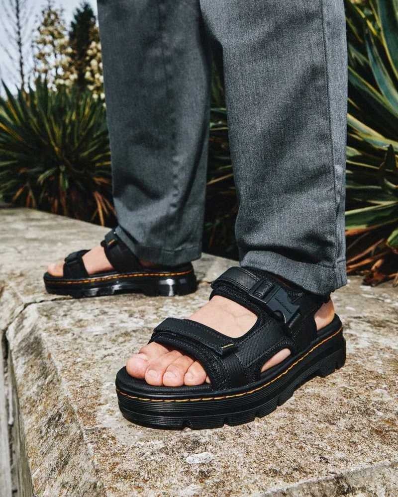 Dr Martens Forster Webbing Sandals Strap Sandals Black | 37906YCTA