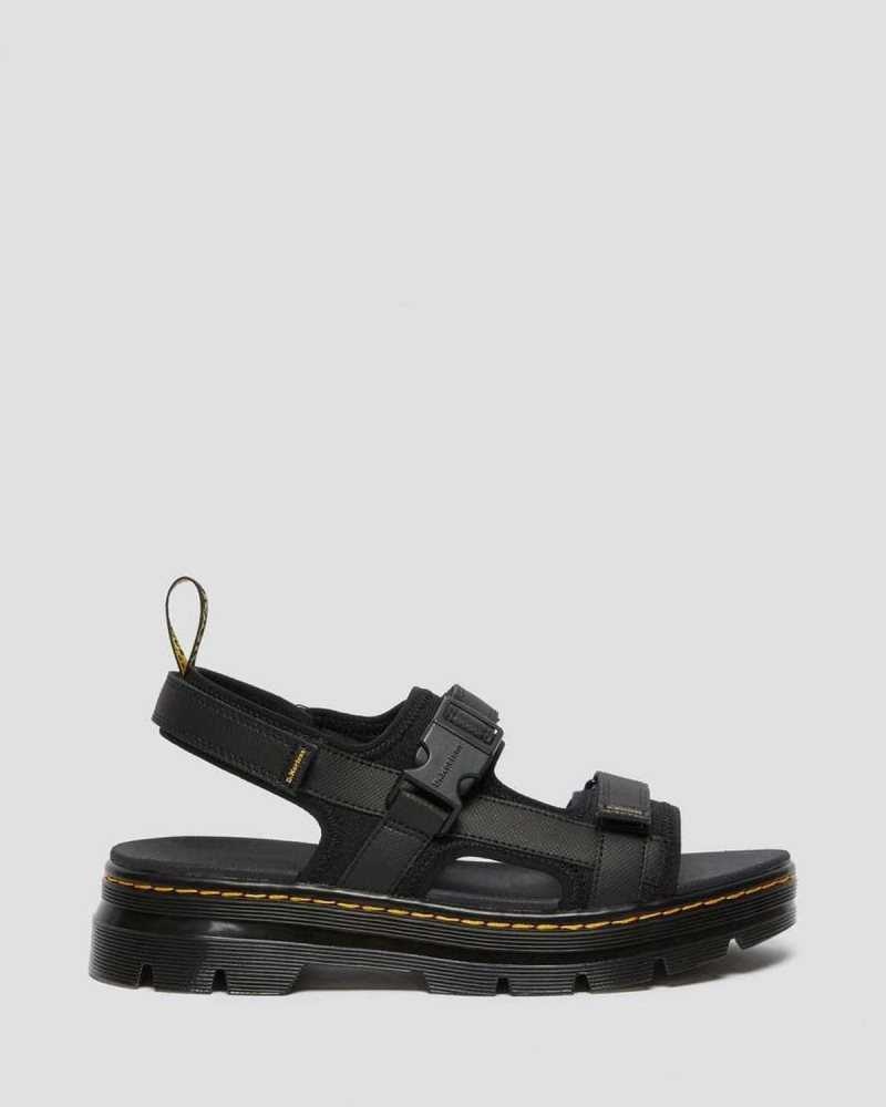 Dr Martens Forster Webbing Sandals Strap Sandals Black | 37906YCTA