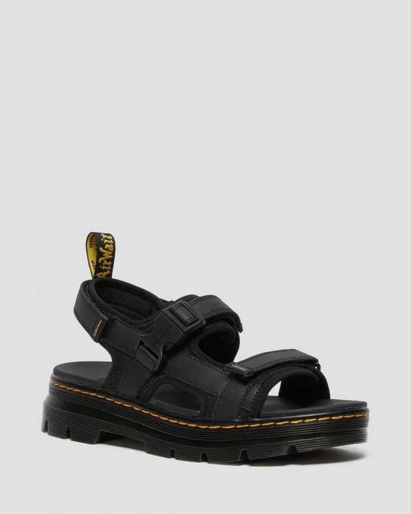 Dr Martens Forster Webbing Sandals Strap Sandals Black | 37906YCTA