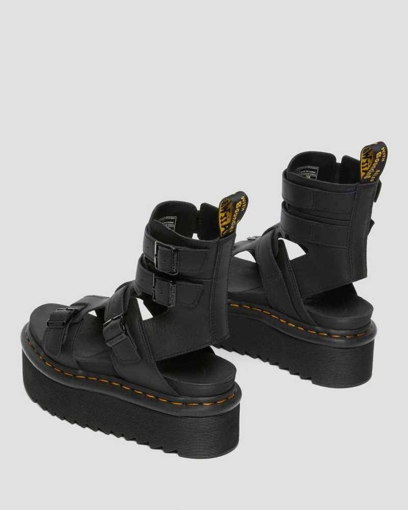 Dr Martens Giavanna Leather Platform Gladiator Sandals Gladiator Sandals Black | 71035DQVM