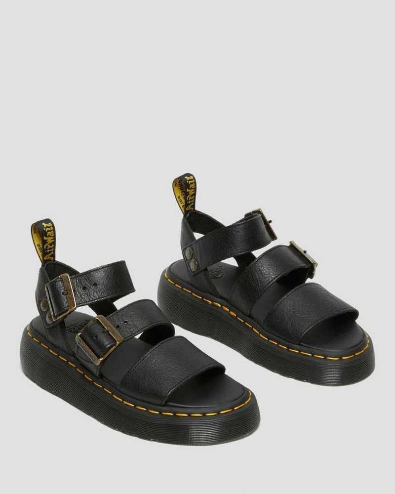 Dr Martens Gryphon Platform Gladiator Sandals Gladiator Sandals Black | 65317GBCJ