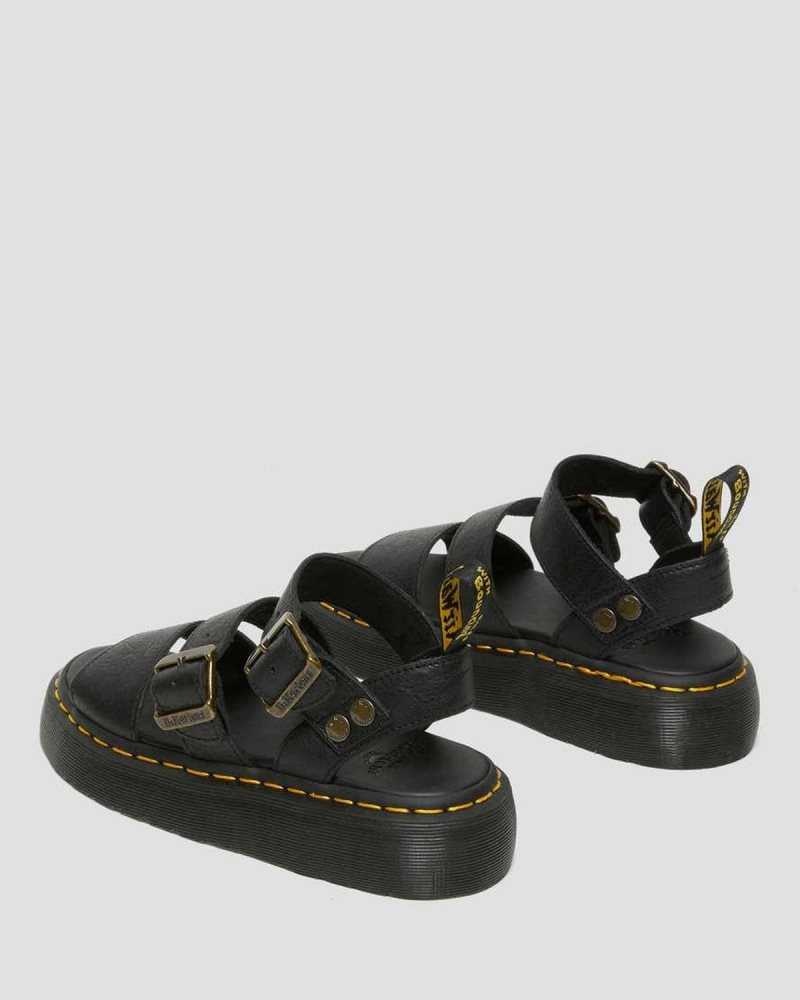 Dr Martens Gryphon Platform Gladiator Sandals Gladiator Sandals Black | 65317GBCJ