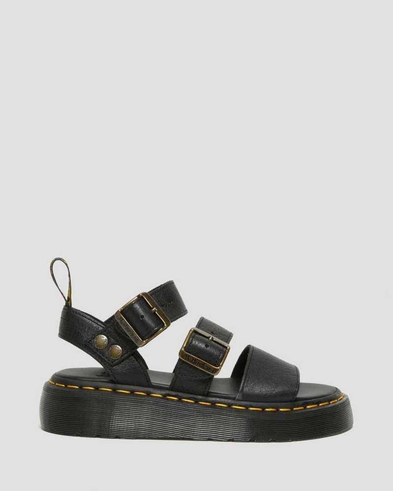 Dr Martens Gryphon Platform Gladiator Sandals Gladiator Sandals Black | 65317GBCJ