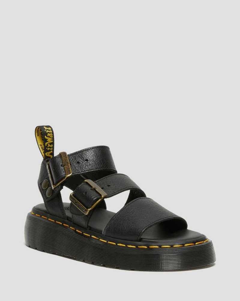 Dr Martens Gryphon Platform Gladiator Sandals Gladiator Sandals Black | 65317GBCJ