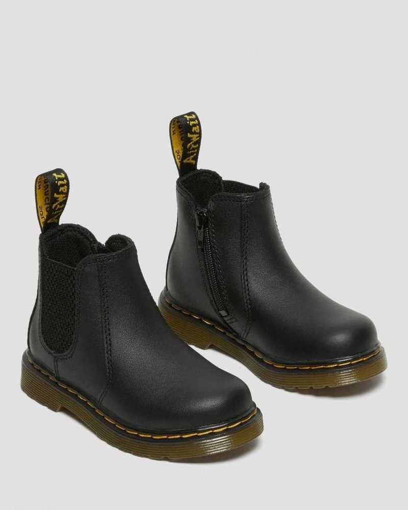 Dr Martens Infant/Toddler 2976 Softy T Leather Chelsea Boots Boots Black | 02816DFSL