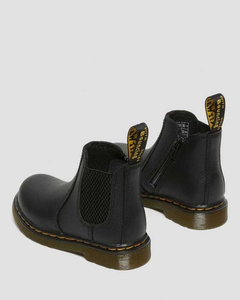 Dr Martens Infant/Toddler 2976 Softy T Leather Chelsea Boots Boots Black | 02816DFSL