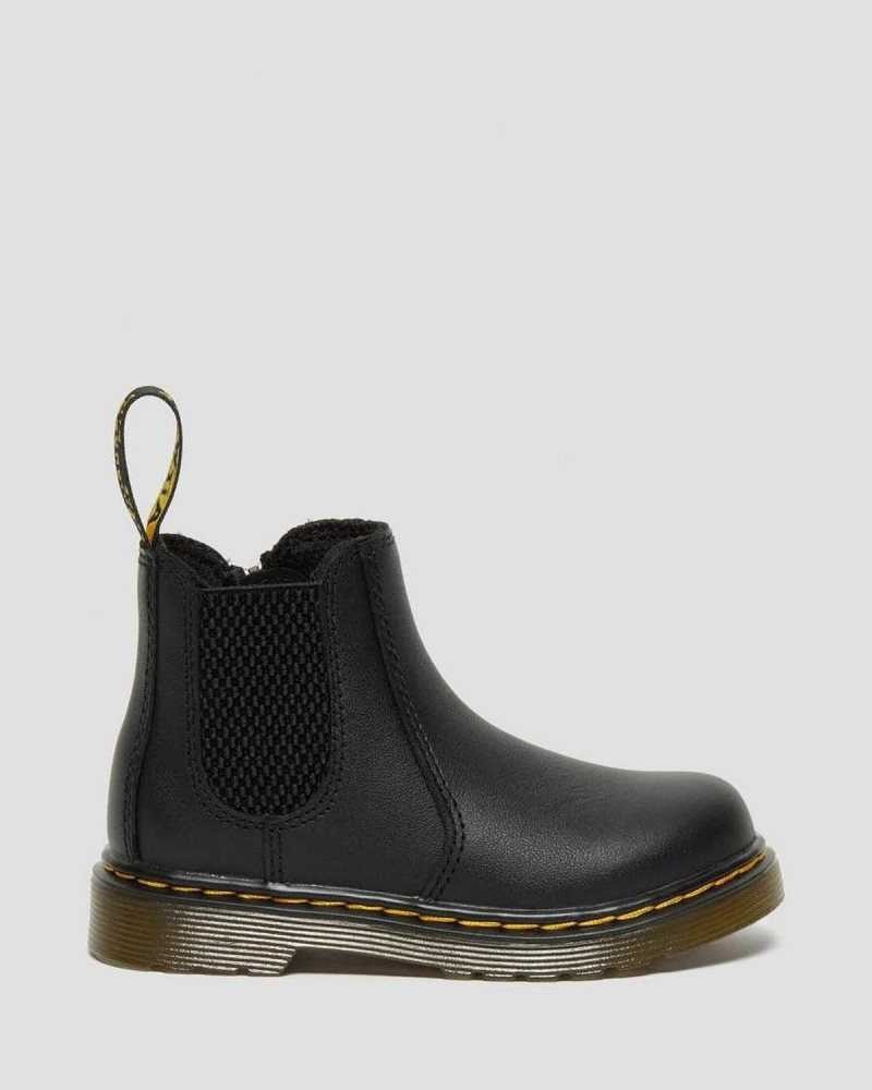 Dr Martens Infant/Toddler 2976 Softy T Leather Chelsea Boots Boots Black | 02816DFSL