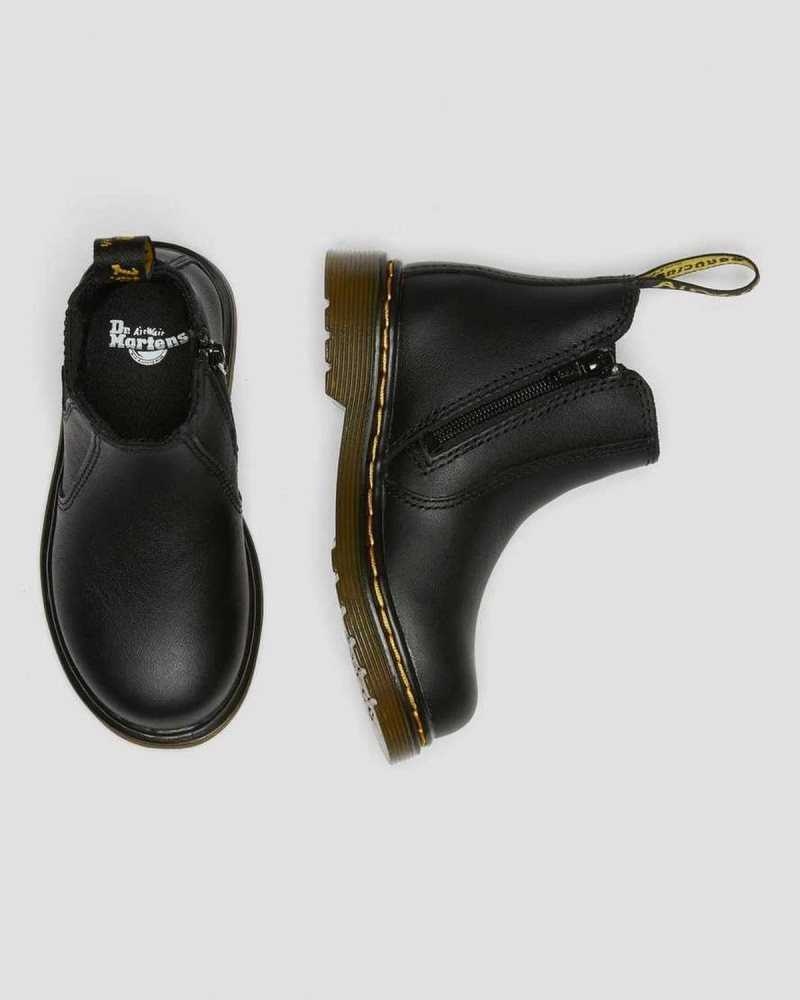 Dr Martens Infant/Toddler 2976 Softy T Leather Chelsea Boots Boots Black | 02816DFSL