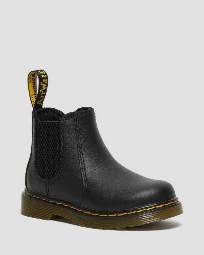 Dr Martens Infant/Toddler 2976 Softy T Leather Chelsea Boots Boots Black | 02816DFSL