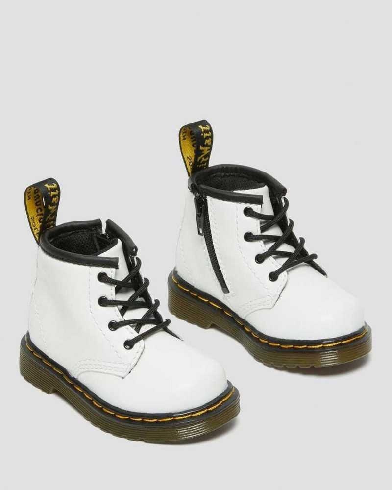 Dr Martens Infant 1460 Leather Lace Up Boots Boots White | 94806TYGW