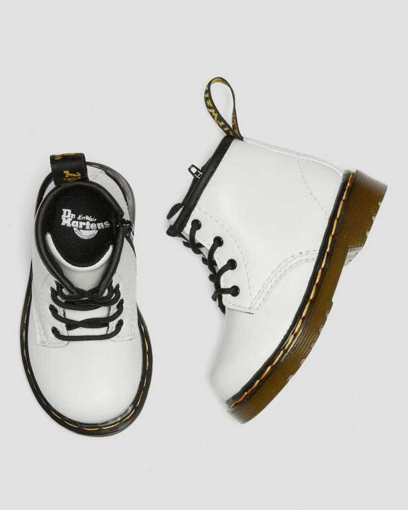 Dr Martens Infant 1460 Leather Lace Up Boots Boots White | 94806TYGW