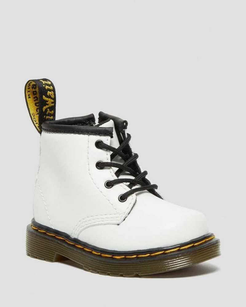 Dr Martens Infant 1460 Leather Lace Up Boots Boots White | 94806TYGW