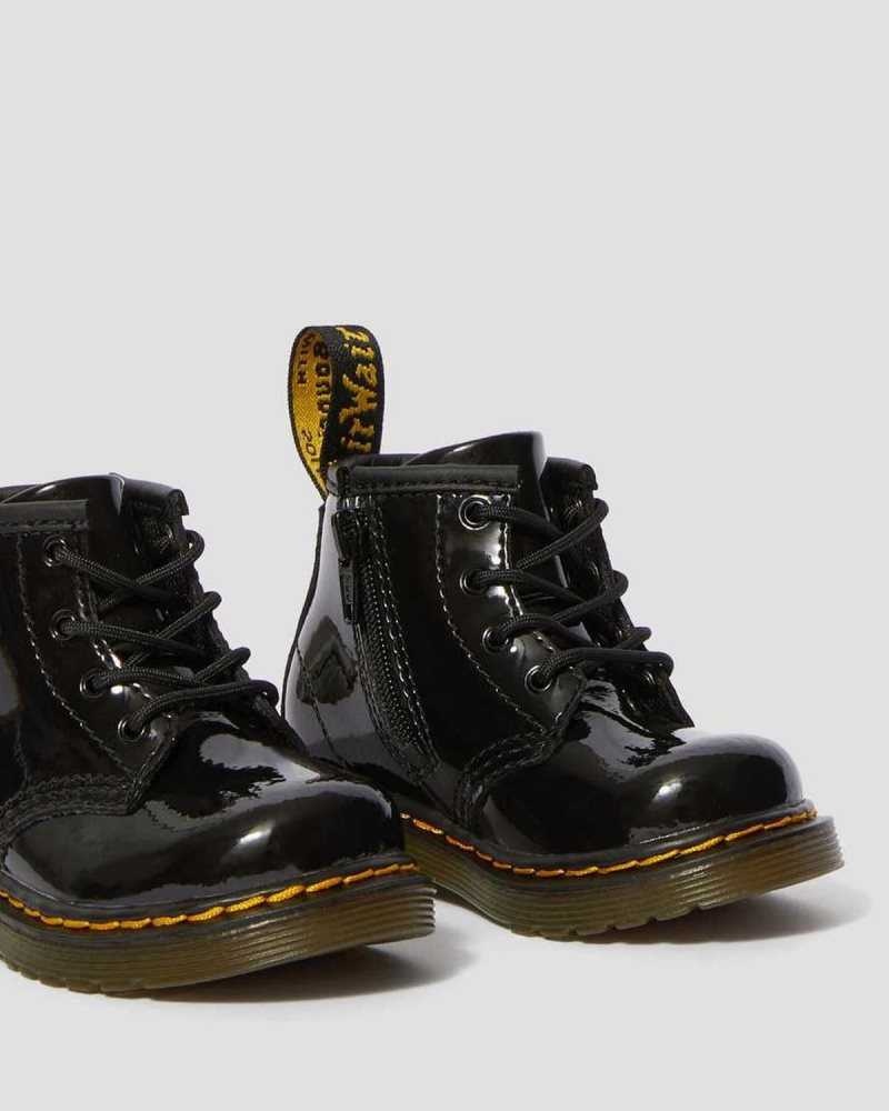 Dr Martens Infant 1460 Patent Leather Lace Up Boots Boots Black | 76832IWCX