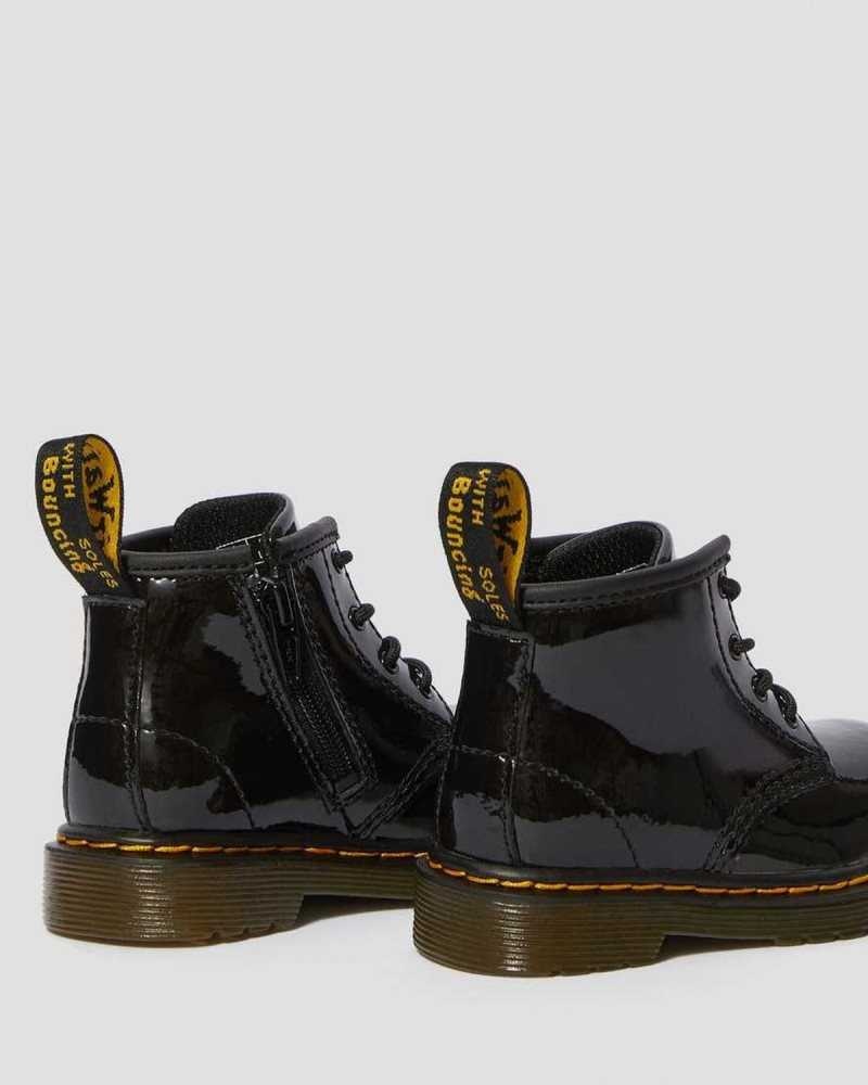 Dr Martens Infant 1460 Patent Leather Lace Up Boots Boots Black | 76832IWCX