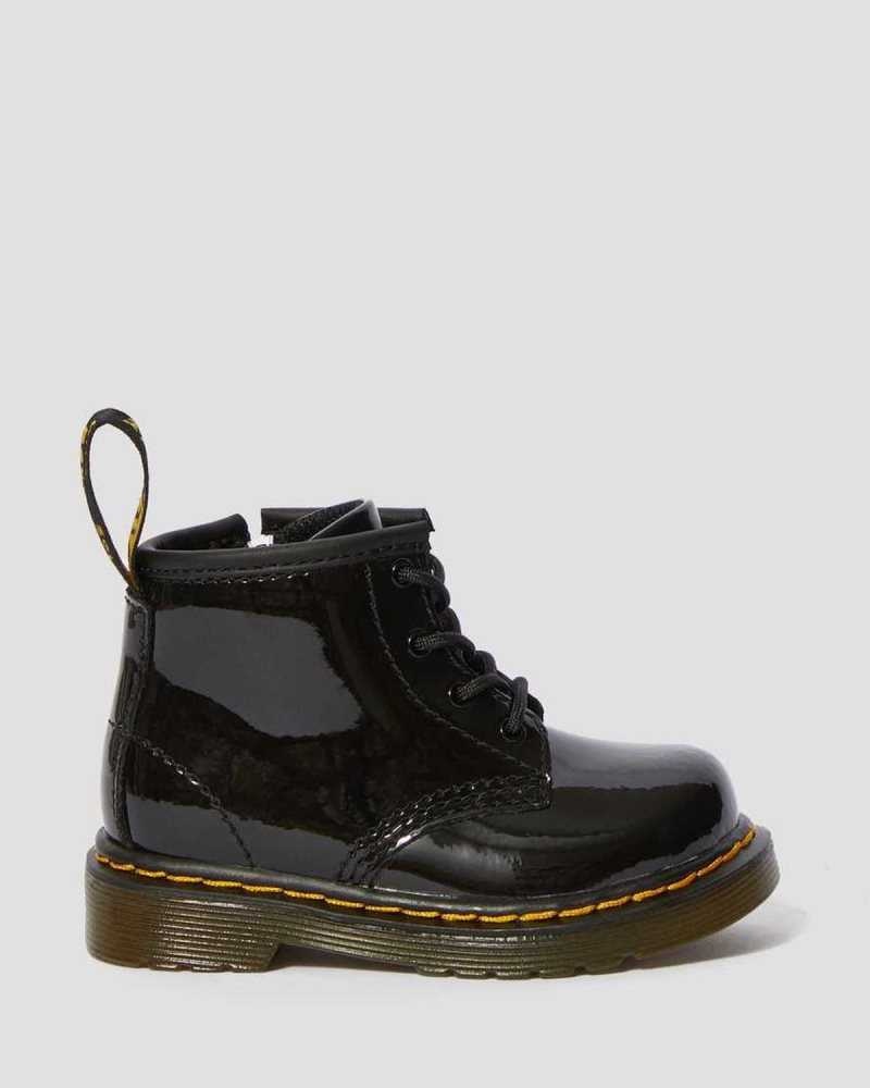 Dr Martens Infant 1460 Patent Leather Lace Up Boots Boots Black | 76832IWCX