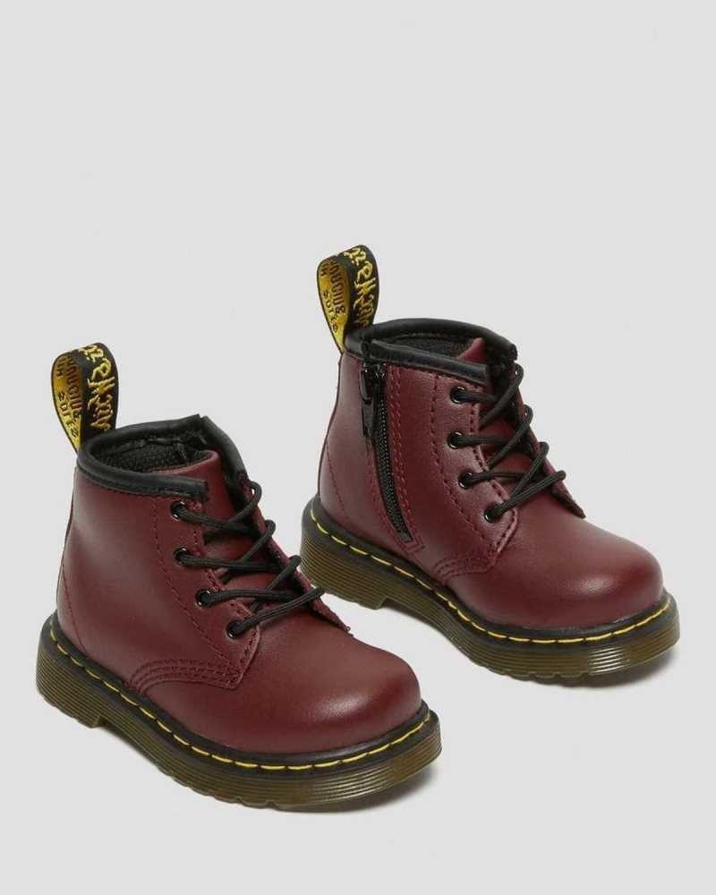 Dr Martens Infant 1460 Softy T Leather Lace Up Boots Boots Pink Red | 10265TNGV