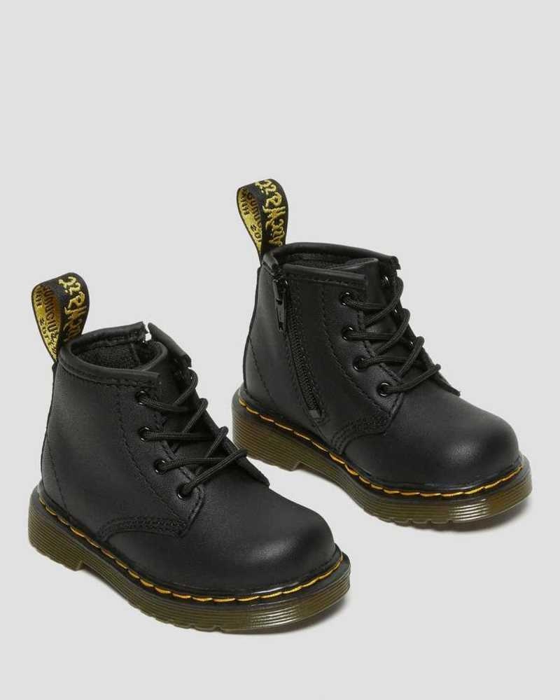 Dr Martens Infant 1460 Softy T Leather Lace Up Boots Boots Black | 41857ZXLK