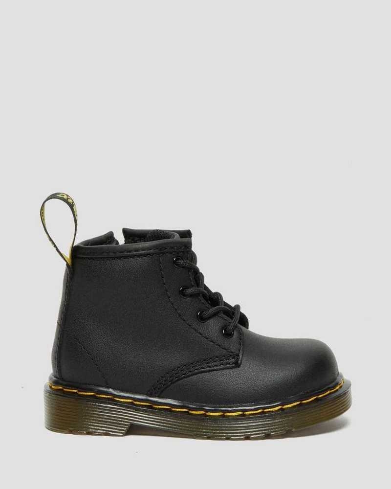 Dr Martens Infant 1460 Softy T Leather Lace Up Boots Boots Black | 41857ZXLK