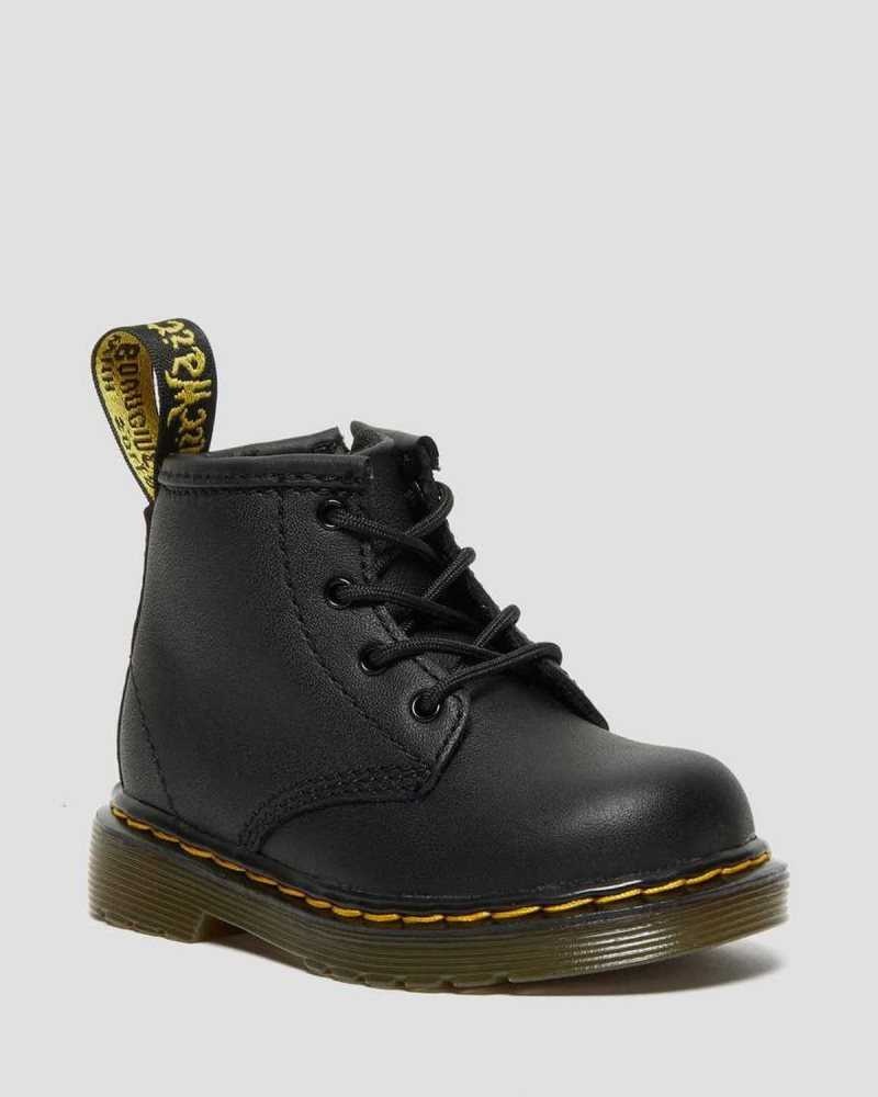 Dr Martens Infant 1460 Softy T Leather Lace Up Boots Boots Black | 41857ZXLK