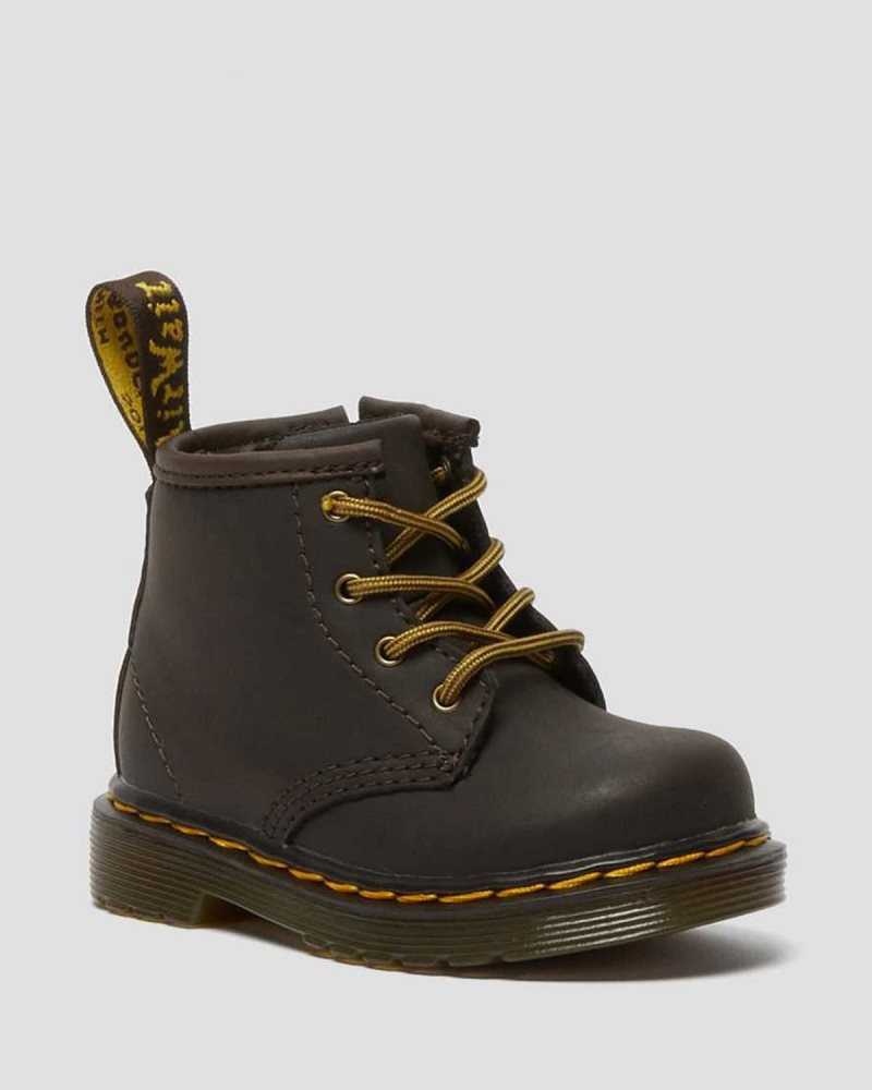 Dr Martens Infant 1460 Wildhorse Leather Lace Up Boots Boots Dark Brown | 58312INEL