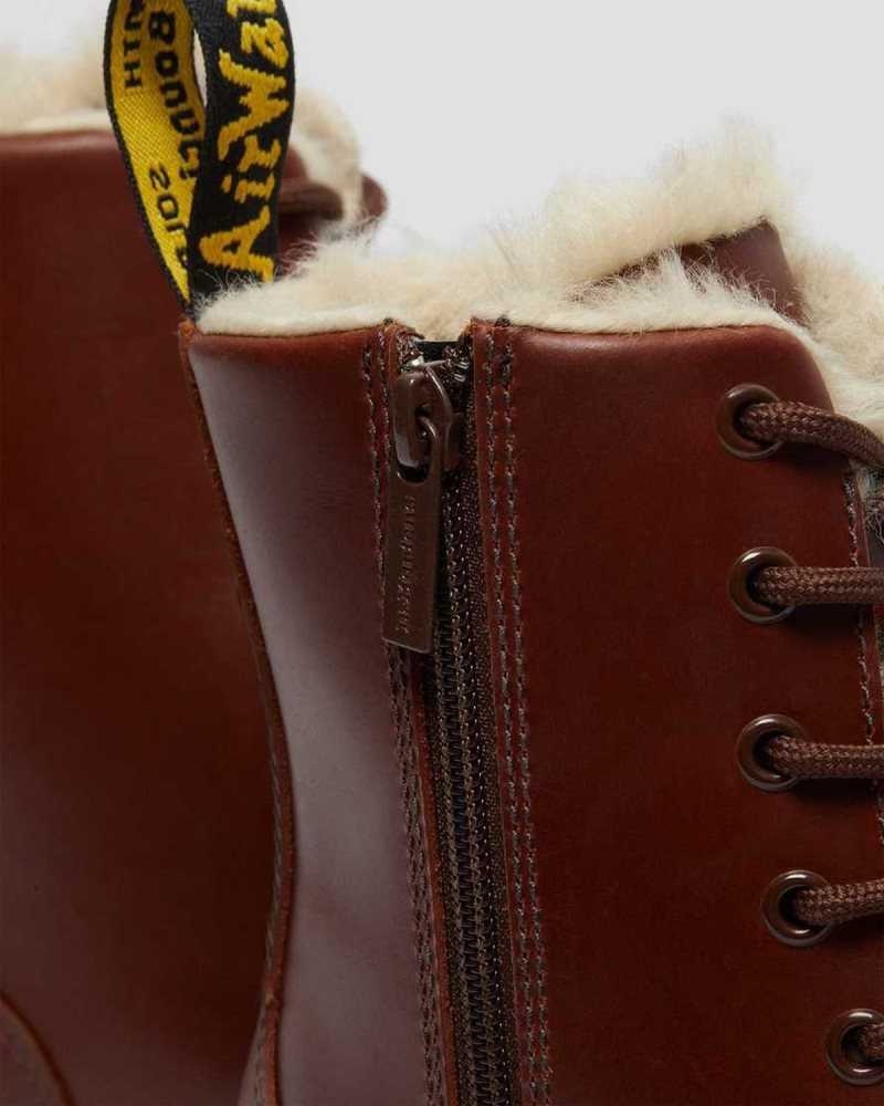 Dr Martens Jadon Faux Fur Lined Platform Boots Winter Boots Brown | 48210YEPU