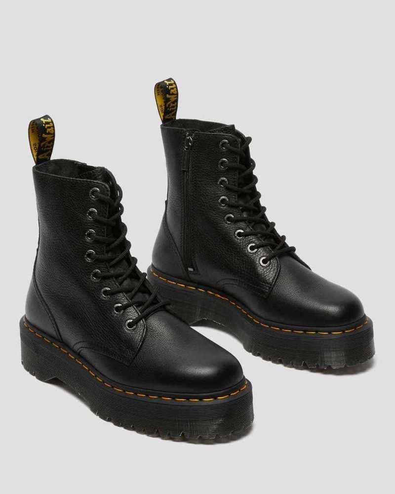 Dr Martens Jadon III Pisa Leather Platform Boots Platform Boots Black | 28469ANJK