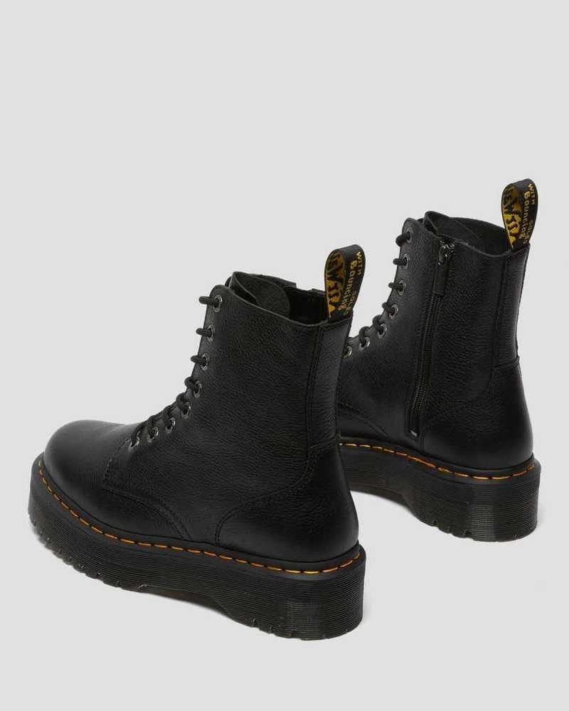 Dr Martens Jadon III Pisa Leather Platform Boots Platform Boots Black | 28469ANJK