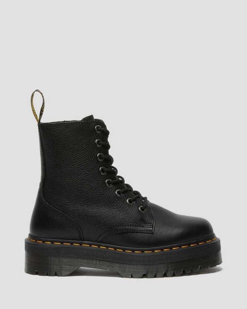 Dr Martens Jadon III Pisa Leather Platform Boots Platform Boots Black | 28469ANJK