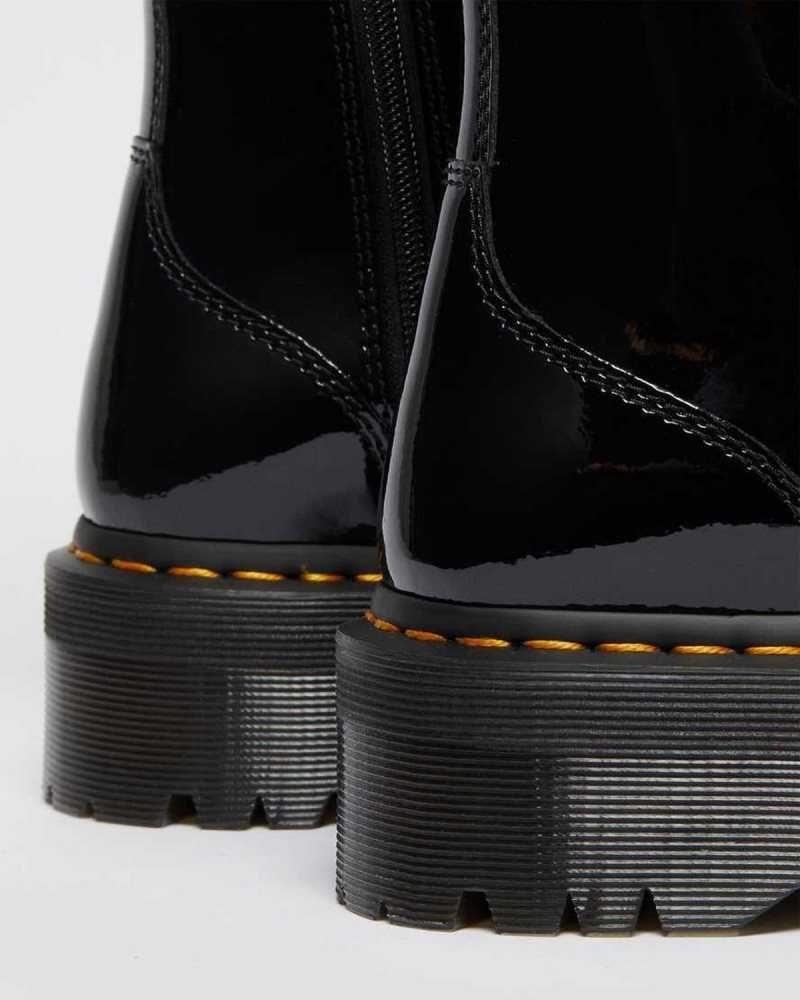 Dr Martens Jadon Patent Leather Platform Boots Ankle Boots Black | 42605AMXB