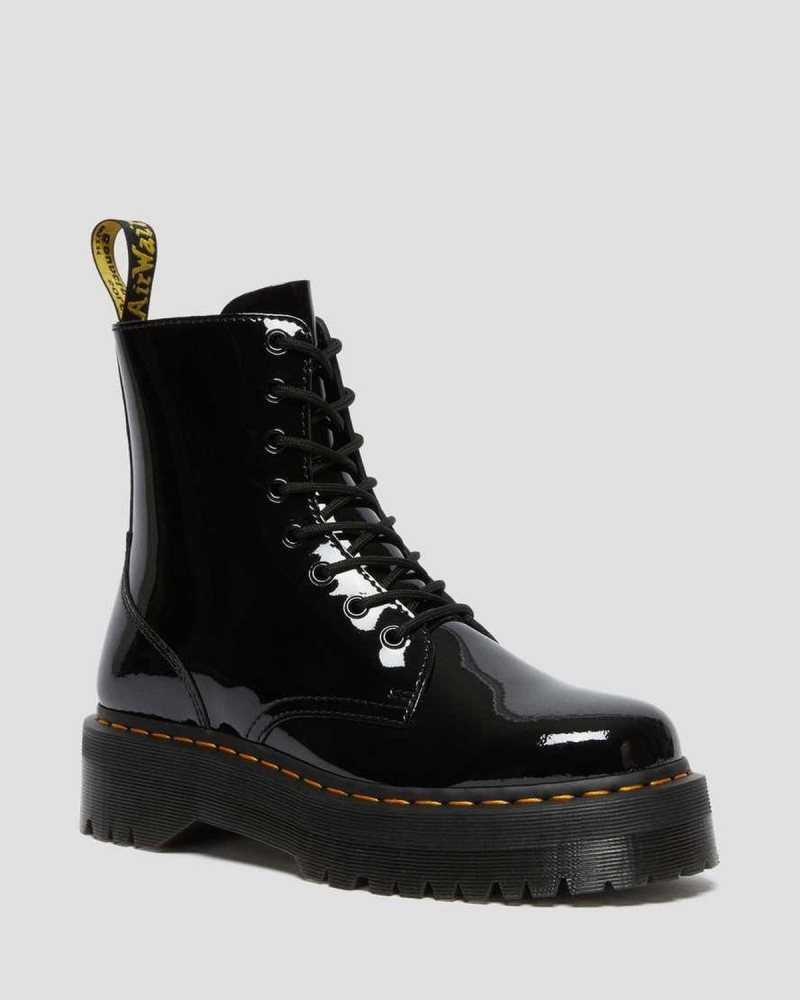 Dr Martens Jadon Patent Leather Platform Boots Ankle Boots Black | 39520OTWM