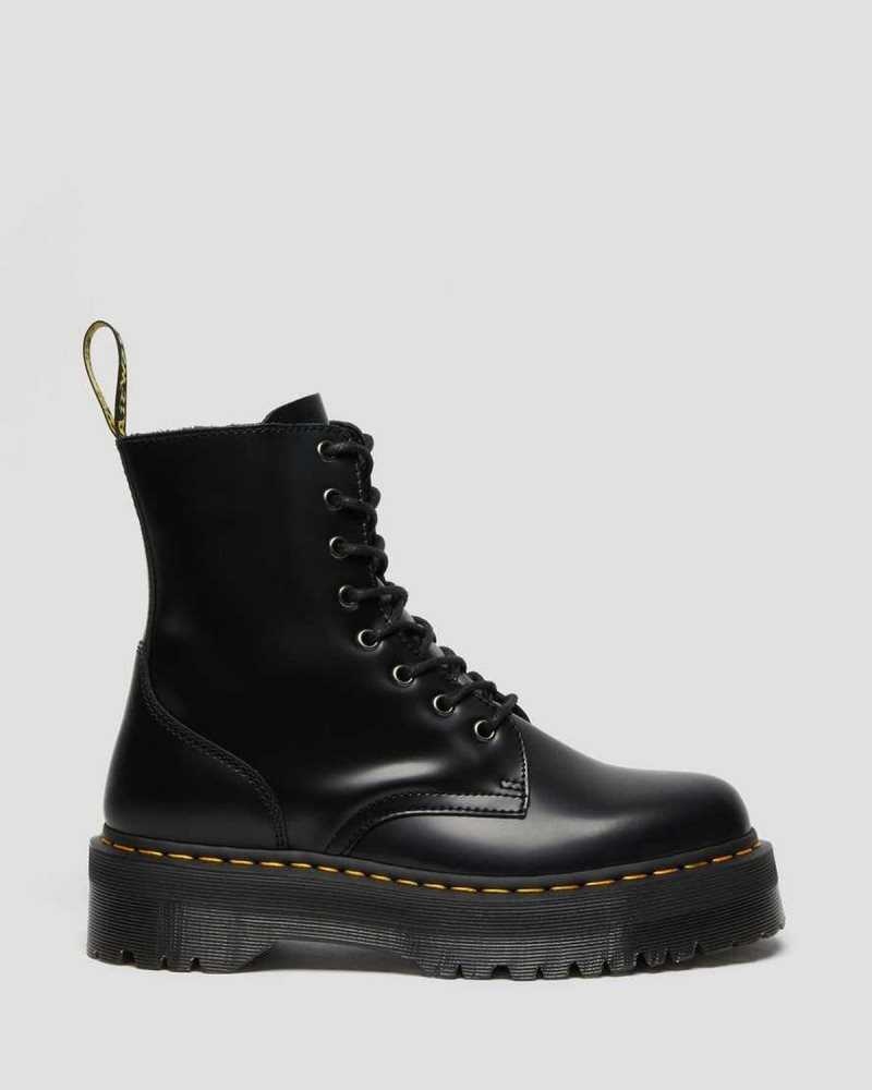 Dr Martens Jadon Smooth Leather Platform Boots Ankle Boots Black | 20684HEWL