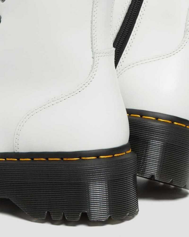 Dr Martens Jadon Smooth Leather Platform Boots Ankle Boots White | 17329MJQS