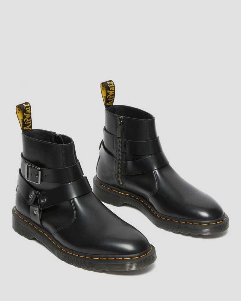 Dr Martens Jaimes Leather Harness Chelsea Boots Ankle Boots Black | 13940URAI