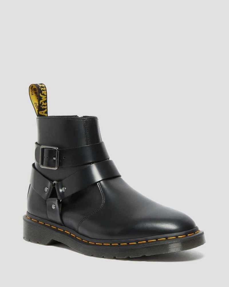 Dr Martens Jaimes Leather Harness Chelsea Boots Ankle Boots Black | 13940URAI