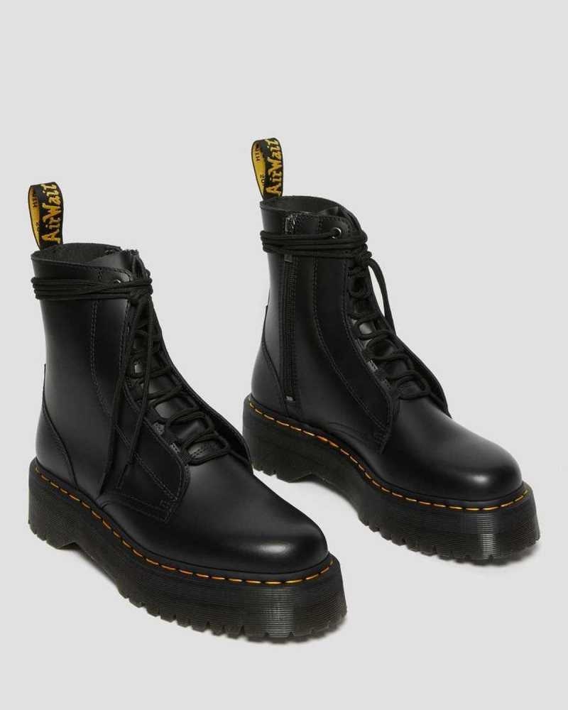 Dr Martens Jarrick Smooth Leather Platform Boots Ankle Boots Black | 89650VPNE