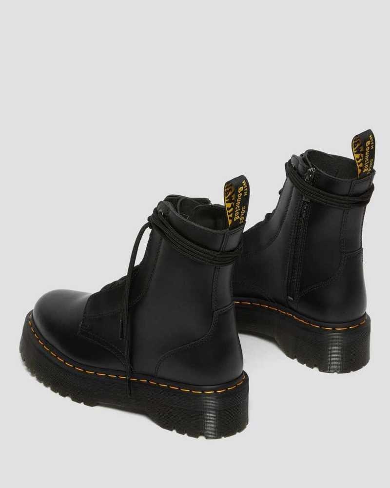 Dr Martens Jarrick Smooth Leather Platform Boots Ankle Boots Black | 89650VPNE