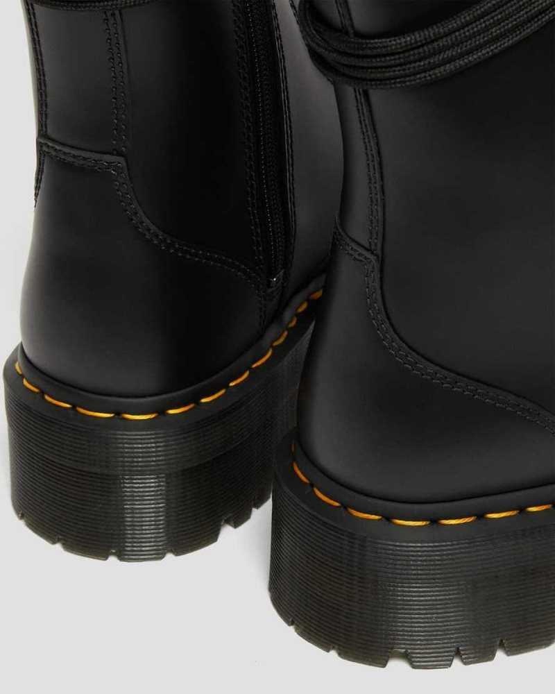 Dr Martens Jarrick Smooth Leather Platform Boots Ankle Boots Black | 89650VPNE