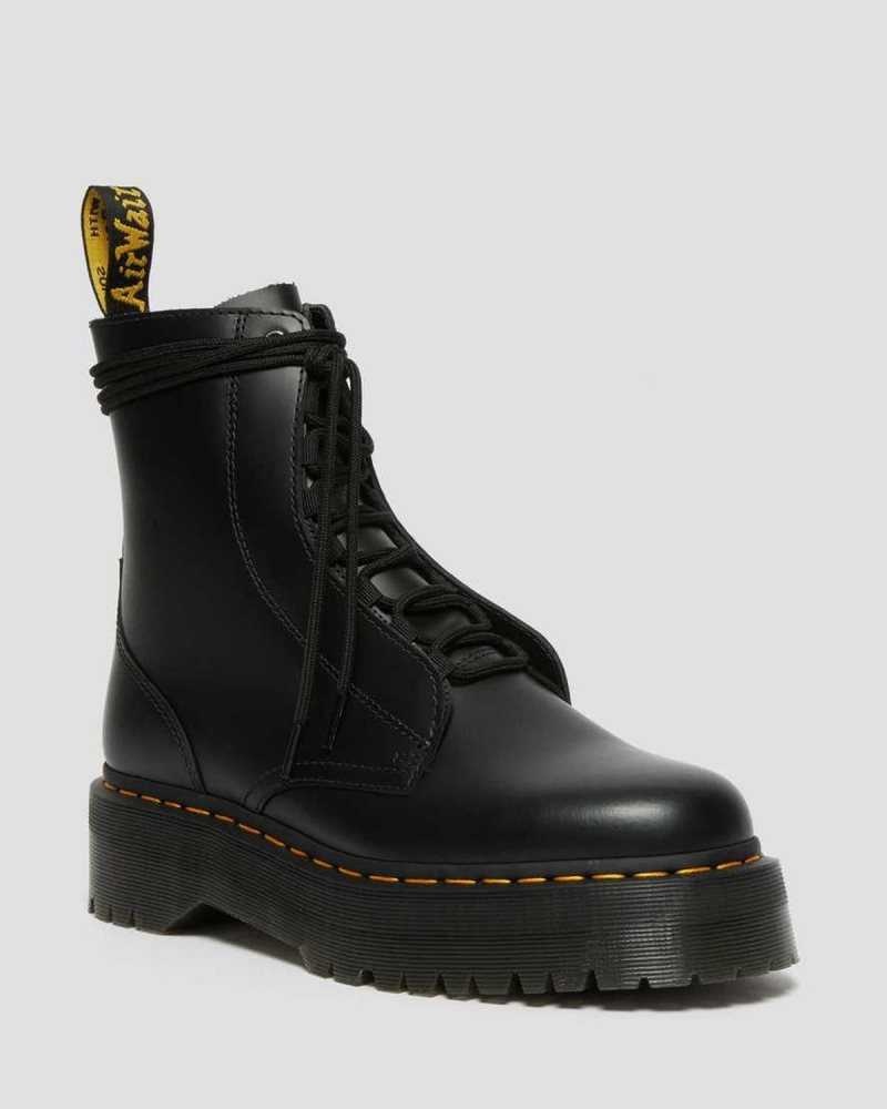 Dr Martens Jarrick Smooth Leather Platform Boots Platform Boots Black | 03792XOIB