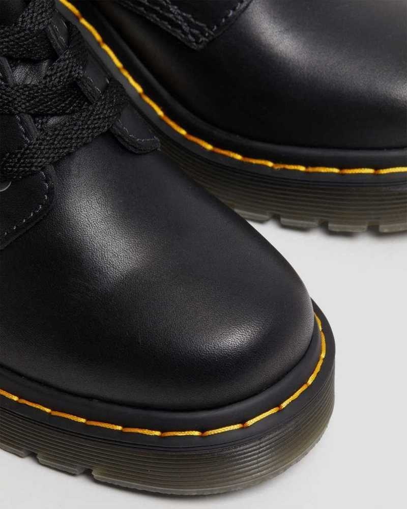 Dr Martens Jesy Sendal Leather Lace Up Flared Heel Boots Platform Boots Black | 84602UESW