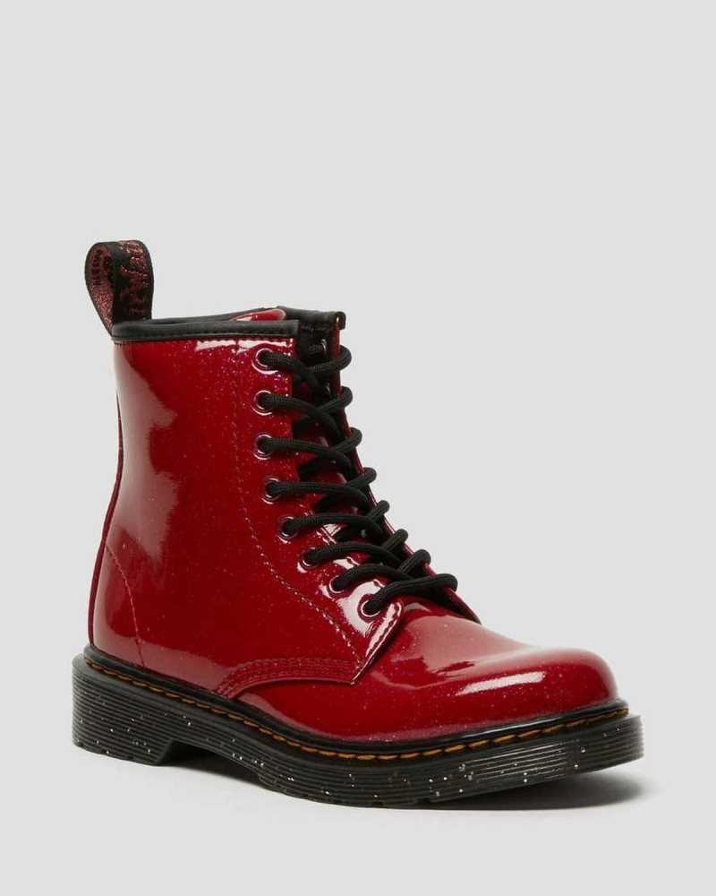 Dr Martens Junior 1460 Glitter Lace Up Boots Boots Red | 52698BSJW